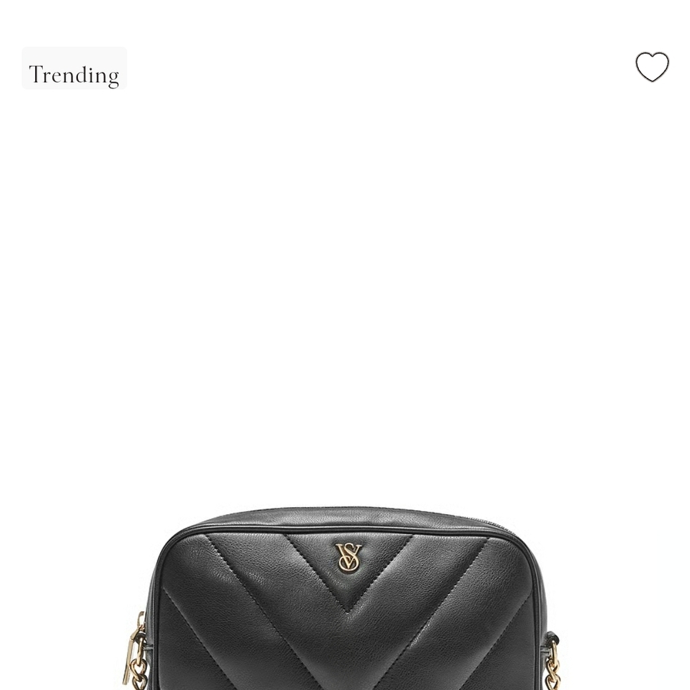 NWT!Victoria's Secret Black Chevron Crossbody Bag - Picture 6 of 9